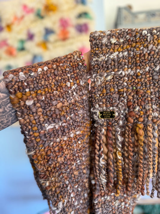 Woven Scarf Chunky Brown