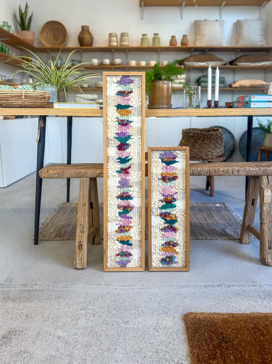 Woven Reclaimed Oak Framed Hangings x 2