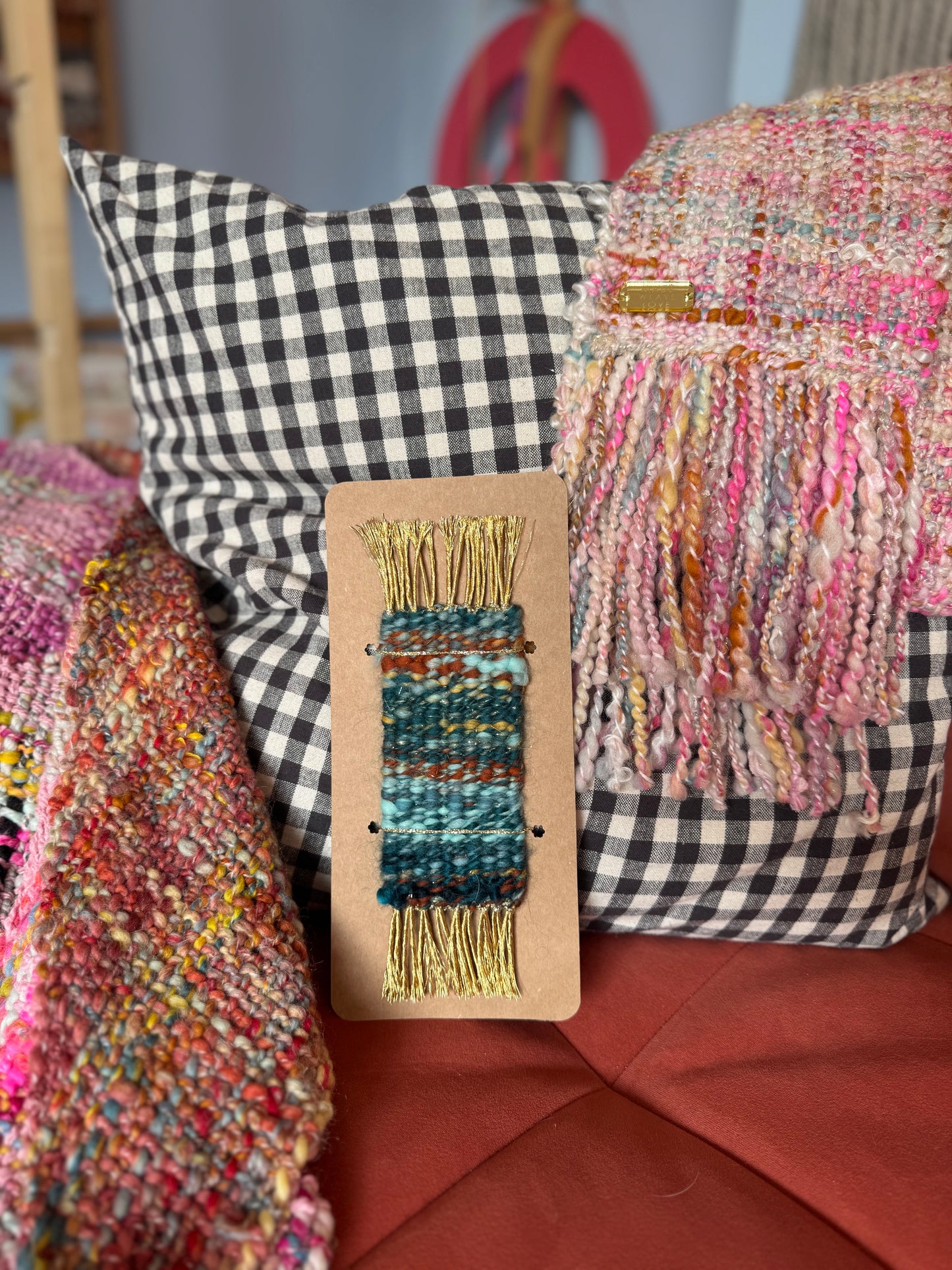 Woven mini scarf bookmark 8