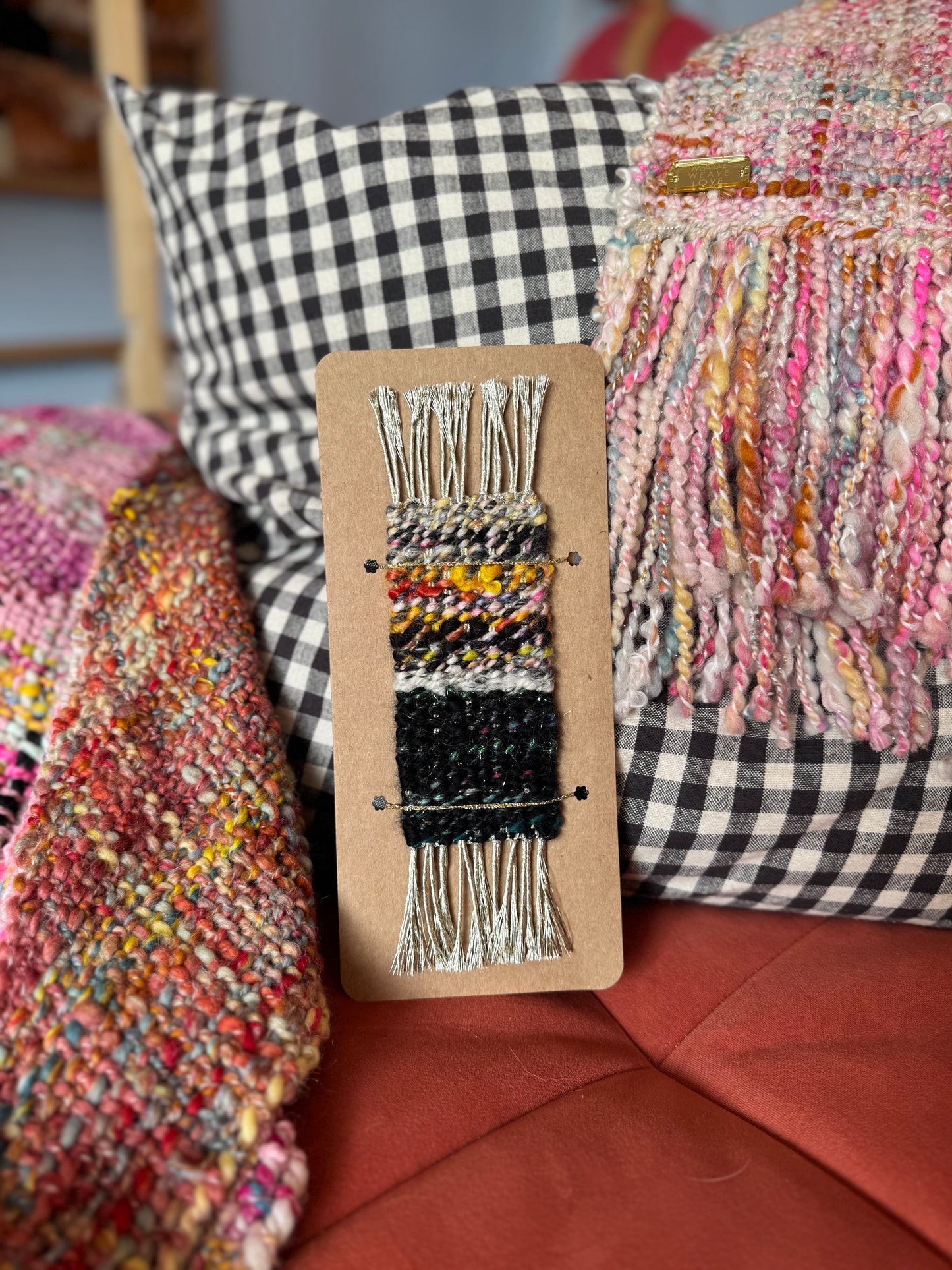 Woven mini scarf bookmark 7