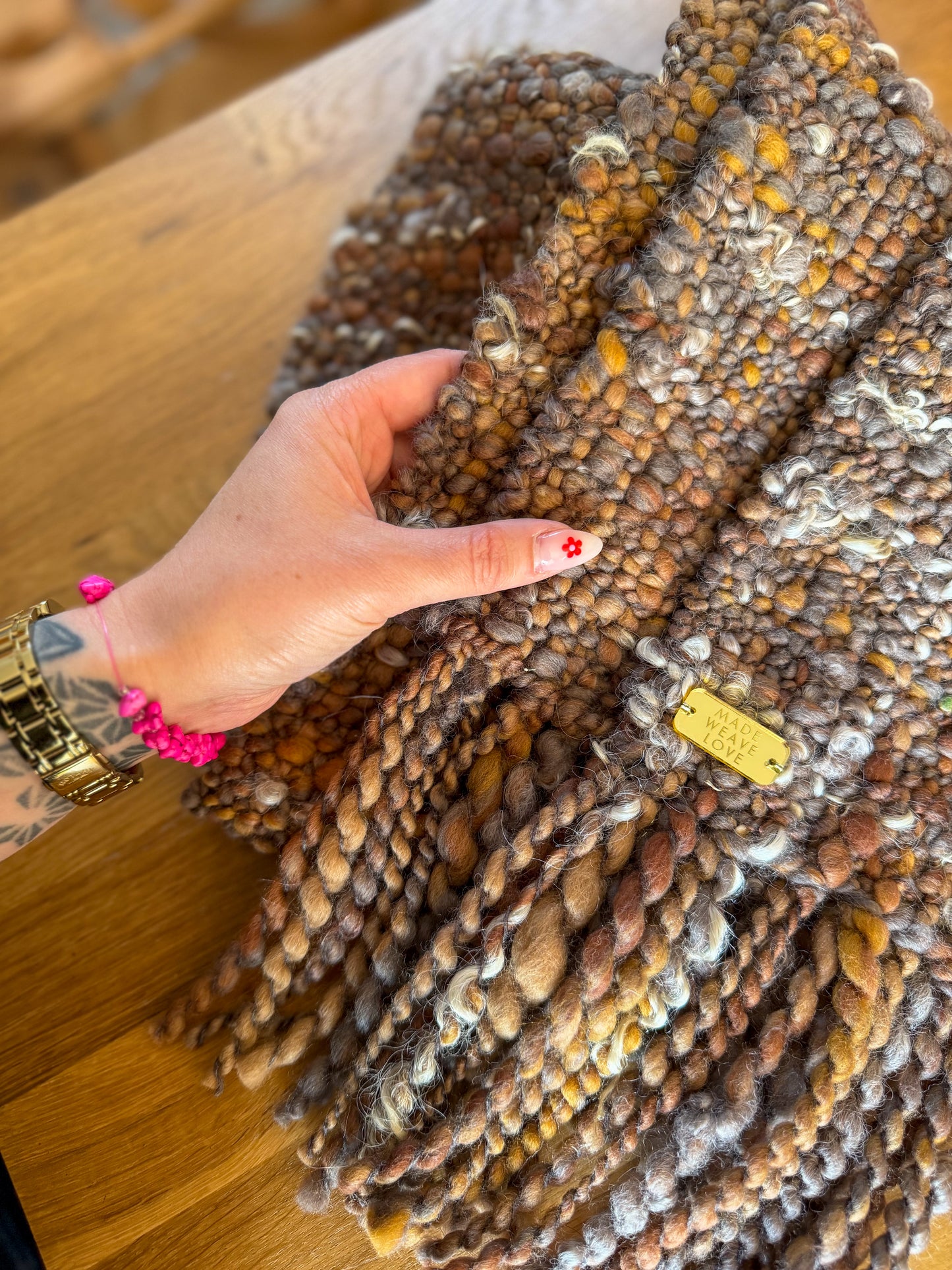 Woven Scarf Chunky Brown