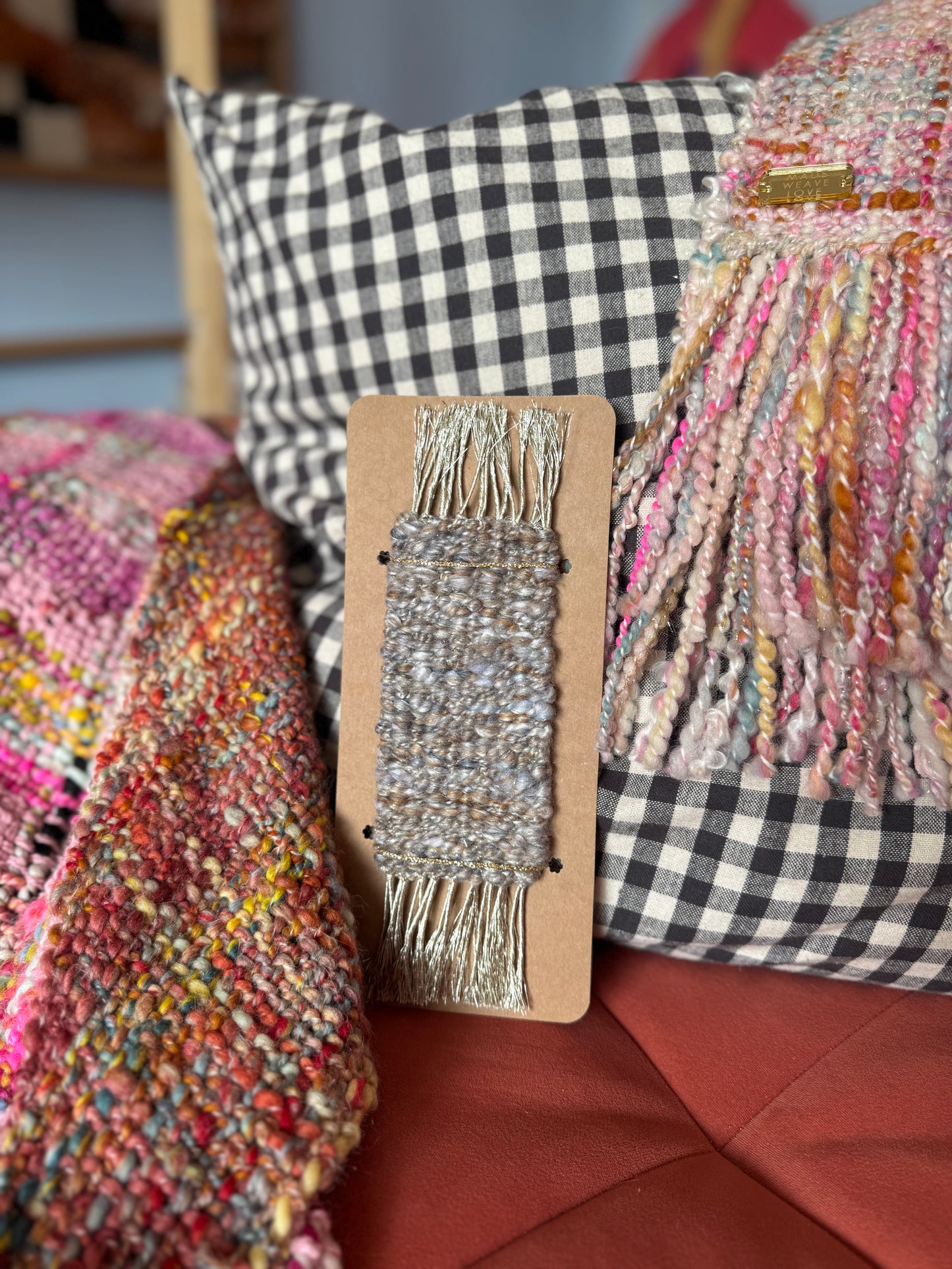 Woven mini scarf bookmark 4