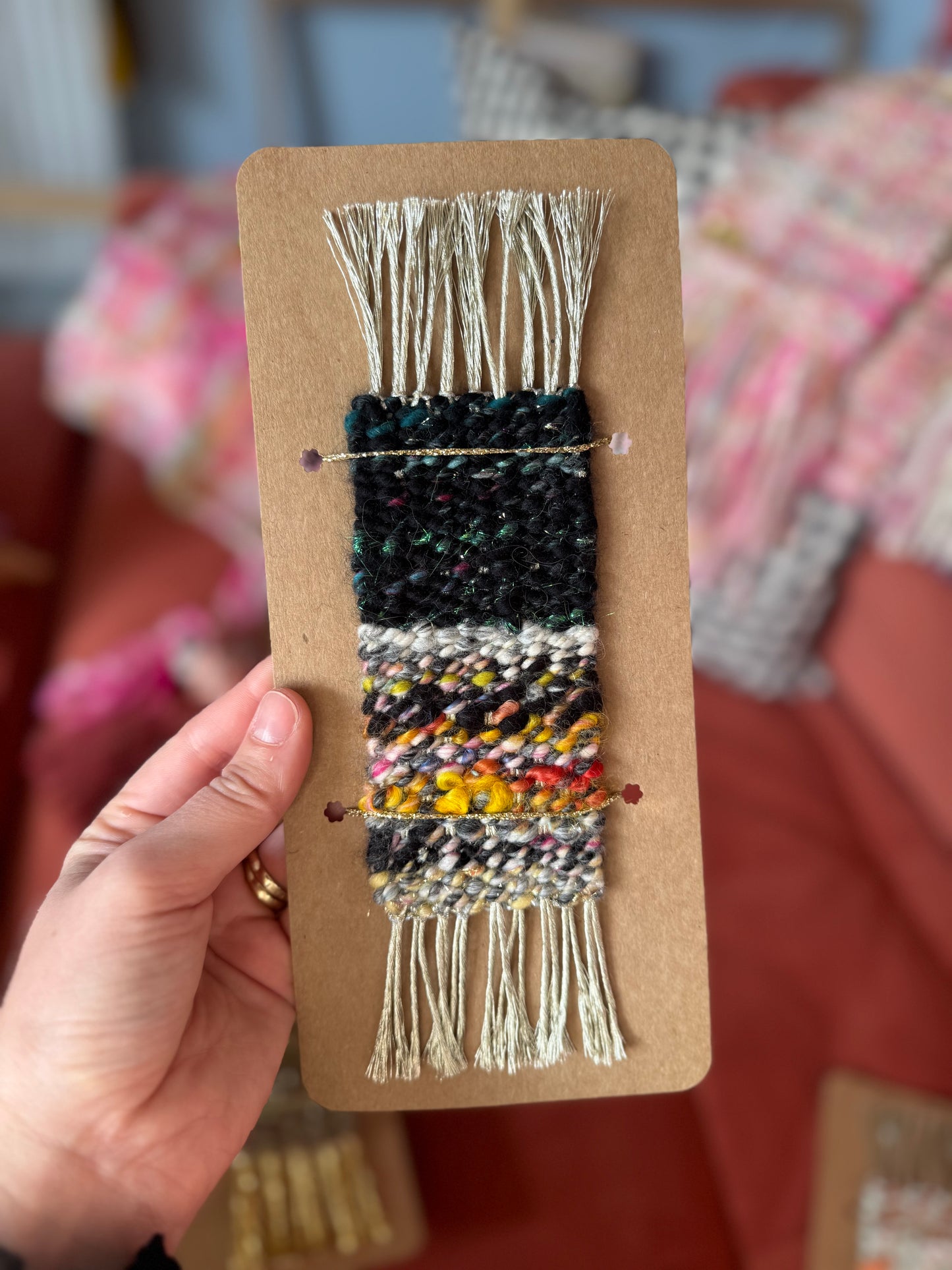 Woven mini scarf bookmark 7