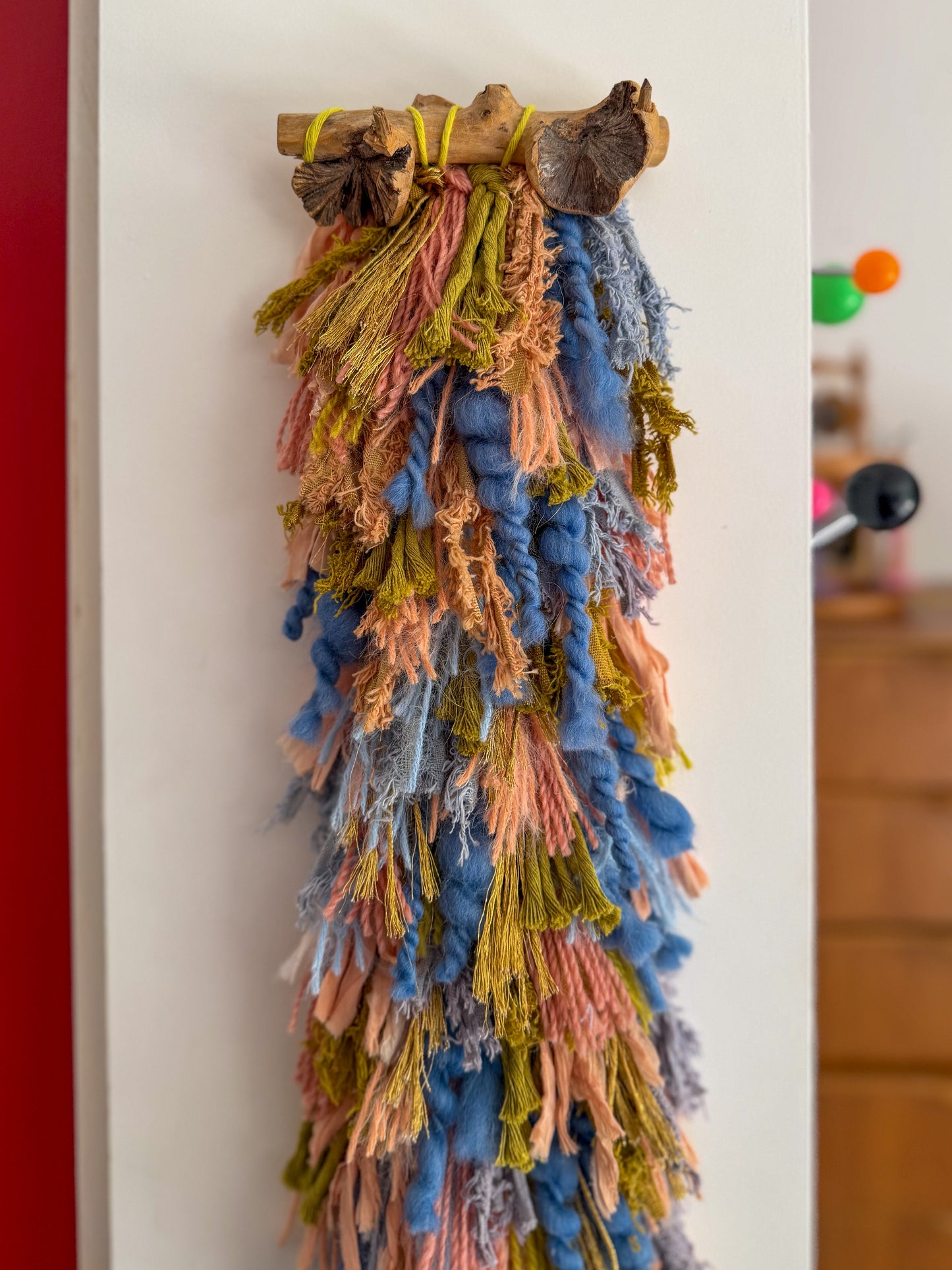 Woven Wall Hanging Olive Coral