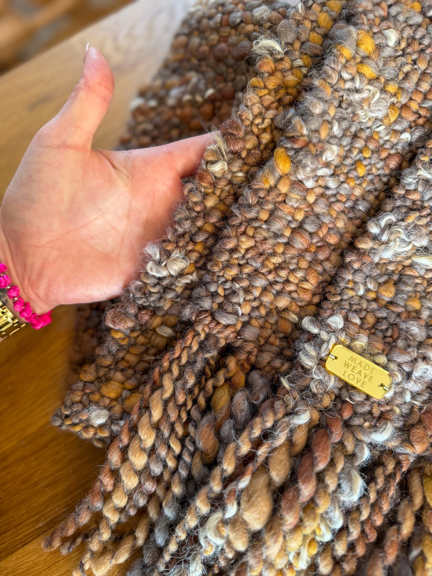 Woven Scarf Chunky Brown