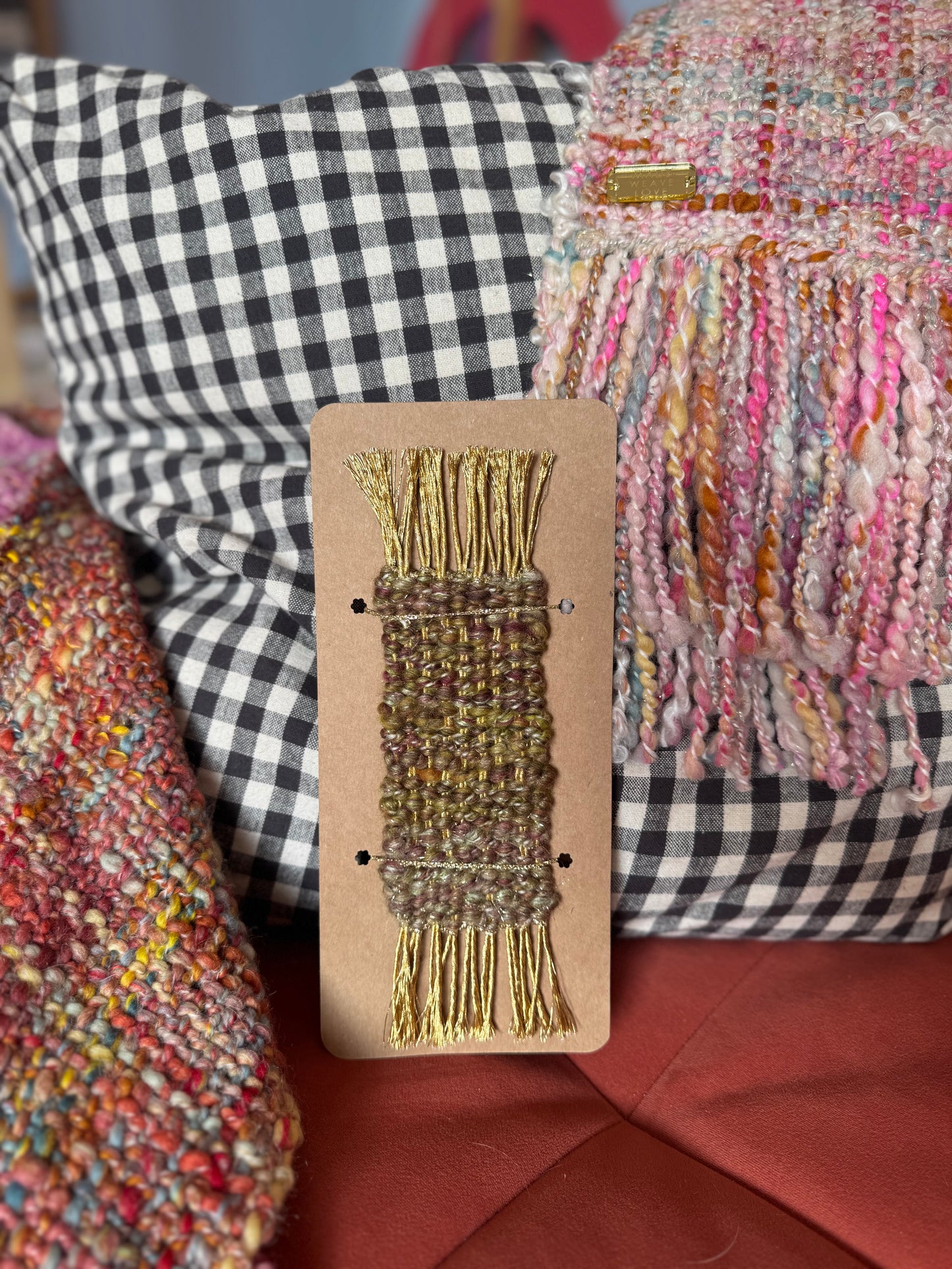 Woven mini scarf bookmark 5