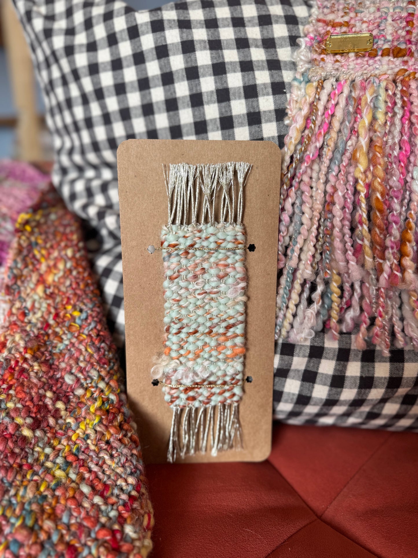 Woven mini scarf bookmark 6