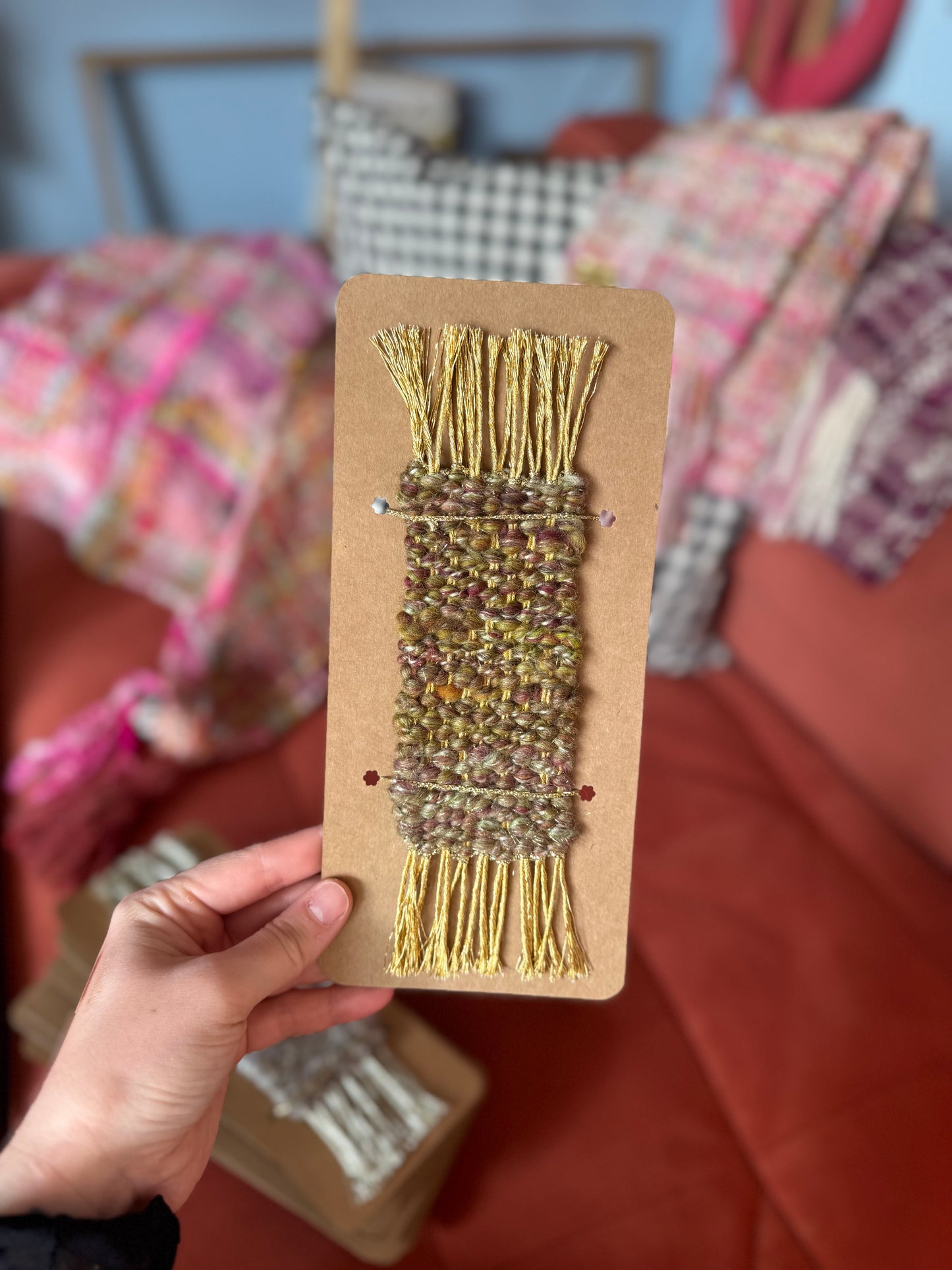Woven mini scarf bookmark 5