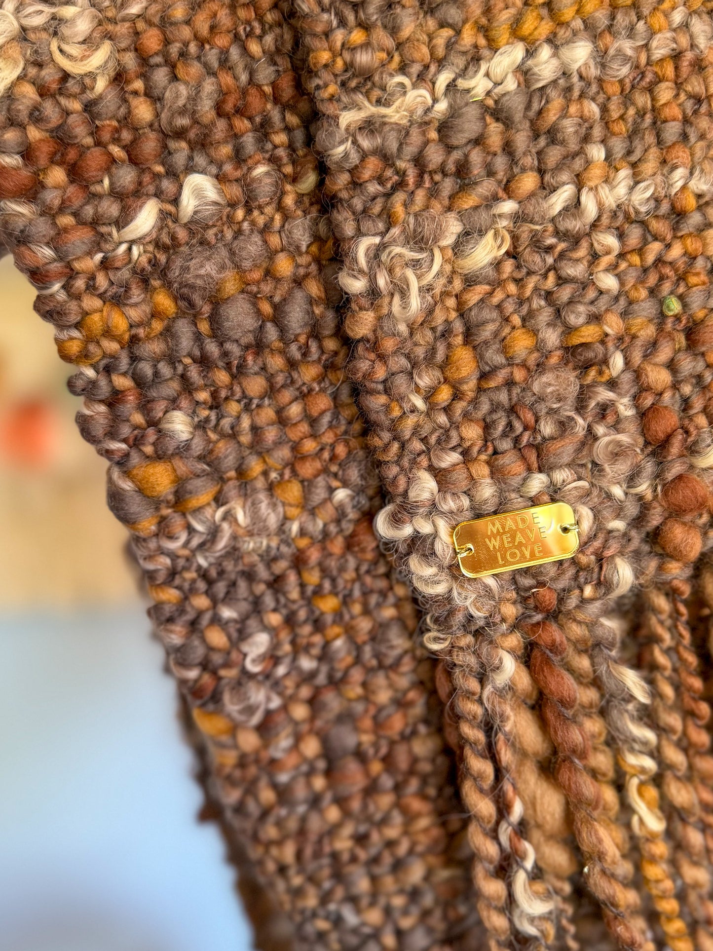 Woven Scarf Chunky Brown